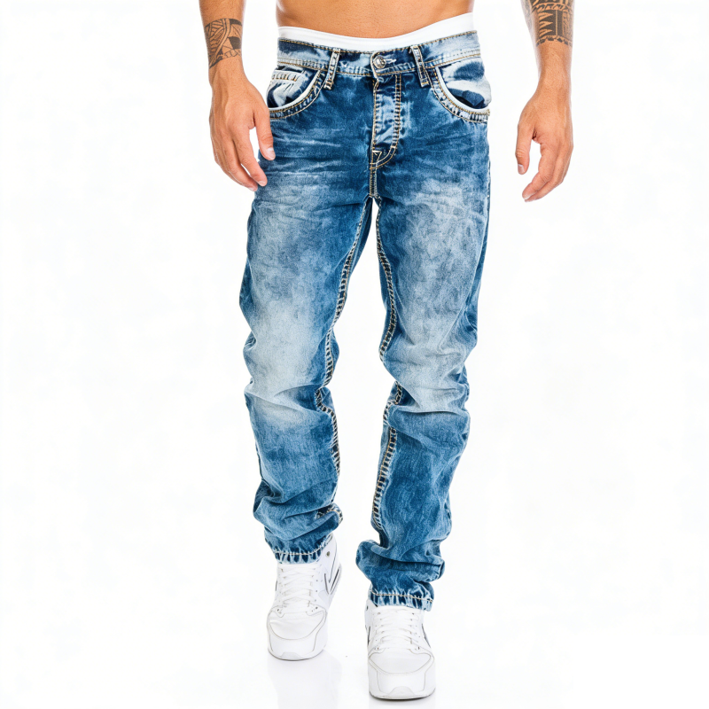 Jean en denim extensible créatif à la mode pour hommes, style minimaliste adapté à l'été, style Emo