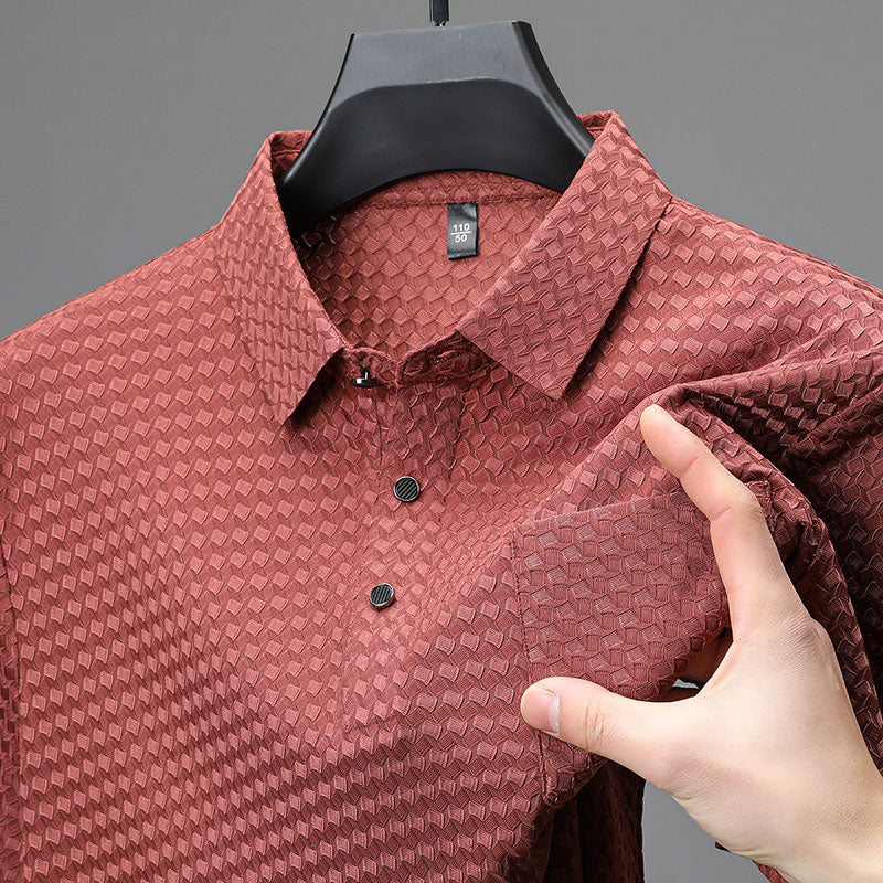 ⏳ 50 % de réduction💥Chemise à manches courtes texturées pour hommes