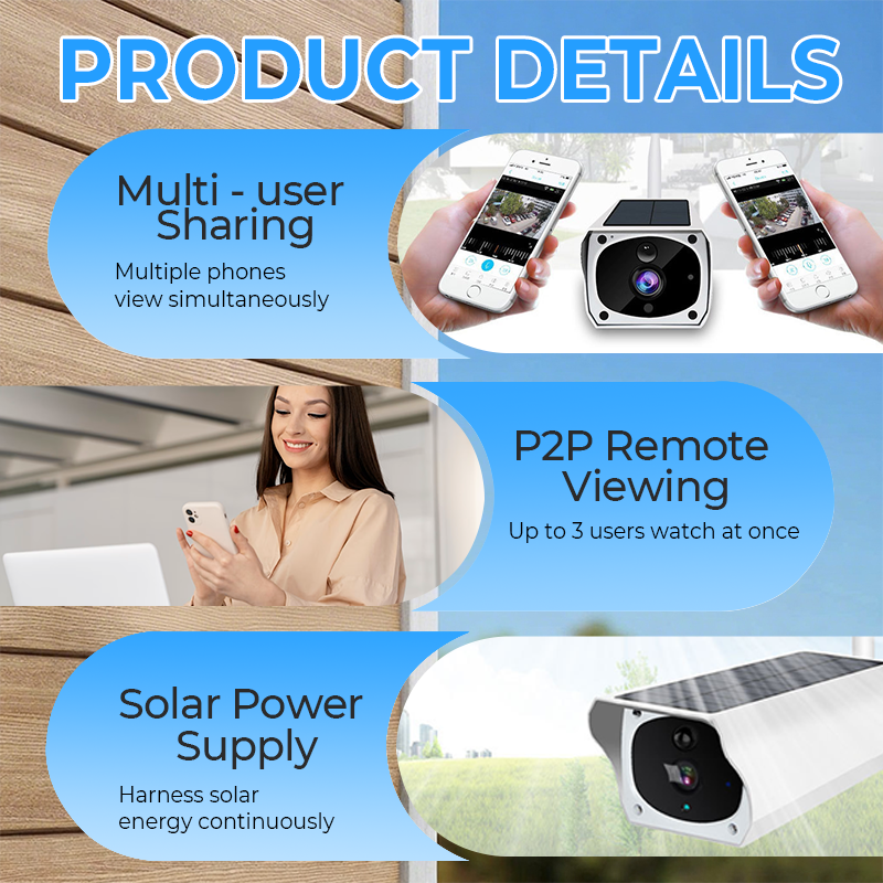 🔥 50% de réduction & livraison gratuite ✨ Caméras de Sécurité Sans Fil Solaires