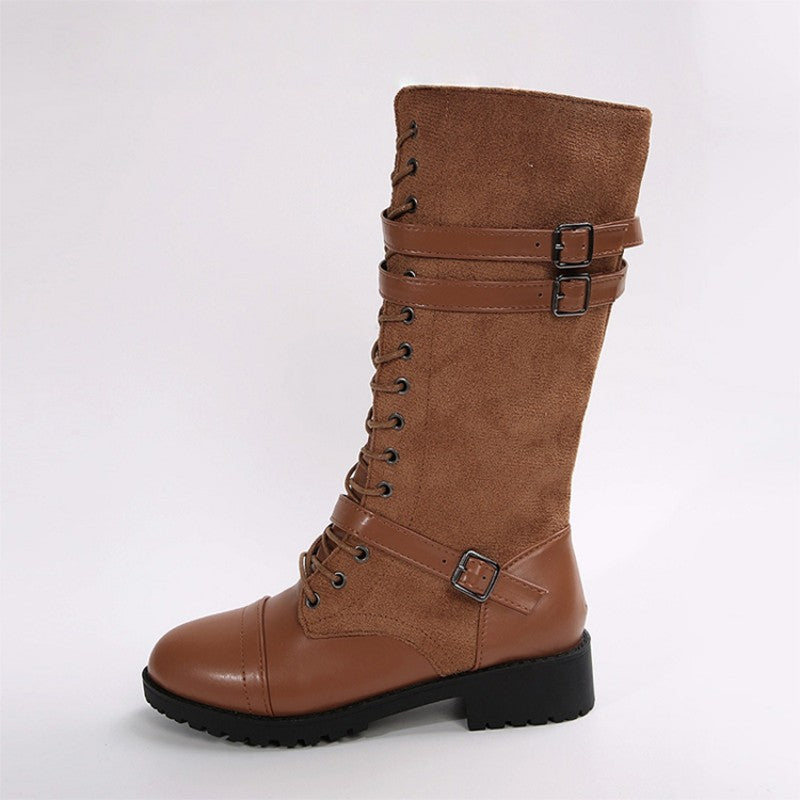 👢 59% DE RÉDUCTION ! ✨ Bottes Militaires Vintage pour Femmes - Lacets et Boucle Style Rétro, Confortables et Résistantes pour Quotidien ou Randonnée 🏞️📦