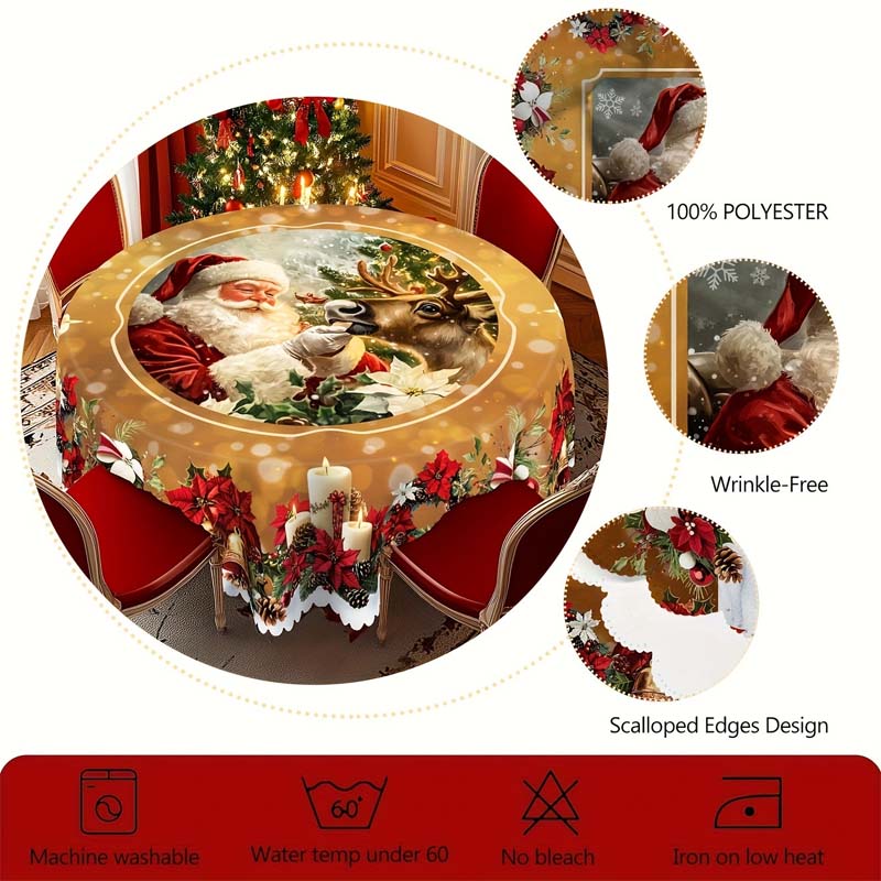 đOffre exceptionnelle Black Friday â 50 % de rĂ©duction !đNappe de NoĂ«l â DĂ©coration de table festive pour la table de NoĂ«l et les fĂȘtes, lavable
