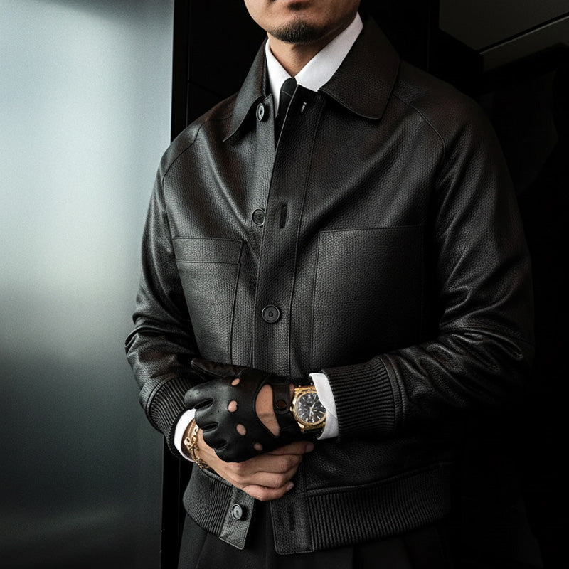 ⏰49 % DE RÉDUCTION💥💥Veste classique en simili cuir pour homme