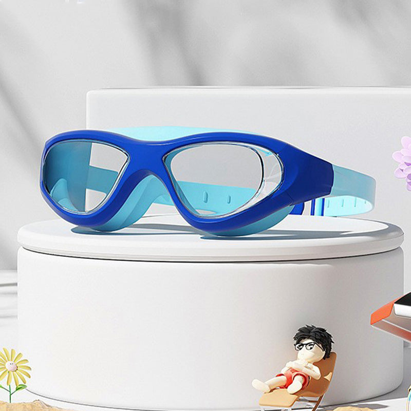 Lunettes de natation avec bouchons d’oreilles, lunettes de natation anti-buée réglables, accessoires de natation pour garçons et filles, équipement d’entraînement à la natation