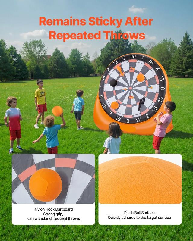 Cible de fléchettes gonflable en forme de ballon de football, cible géante, livrée avec 2 ballons de football et une pompe à air, s'installe en 3 minutes, idéale pour les grands jeux dans le jardin