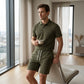 Ensemble d'été deux pièces pour homme, composé d'un polo et d'un short