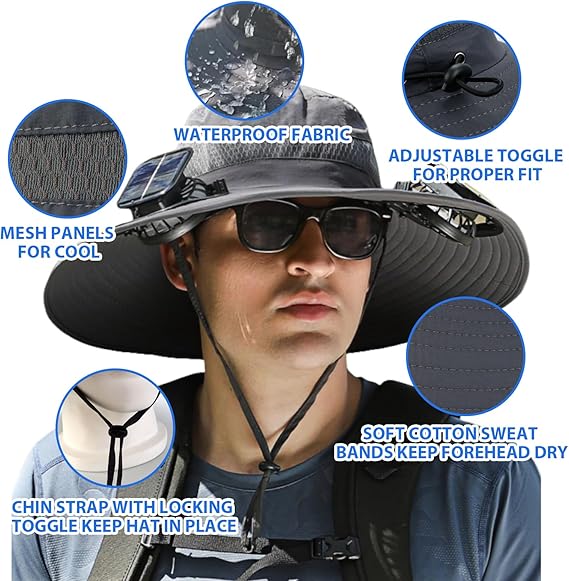 Casquette rafraîchissante d'été avec ventilateur