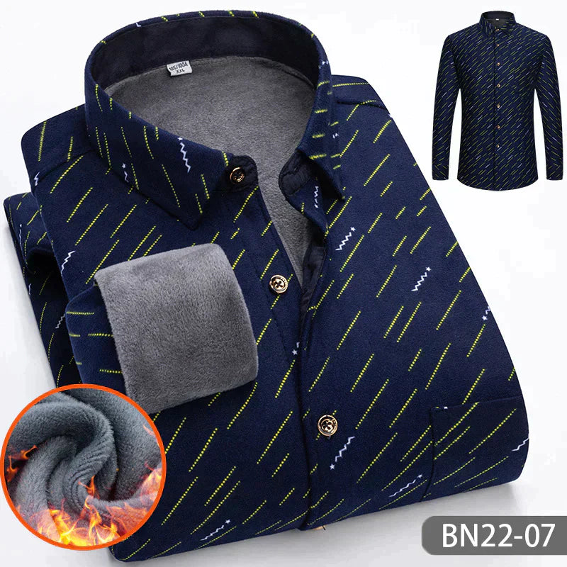 Chemise à rayures d'hiver d'automne en épaissis pour les hommes