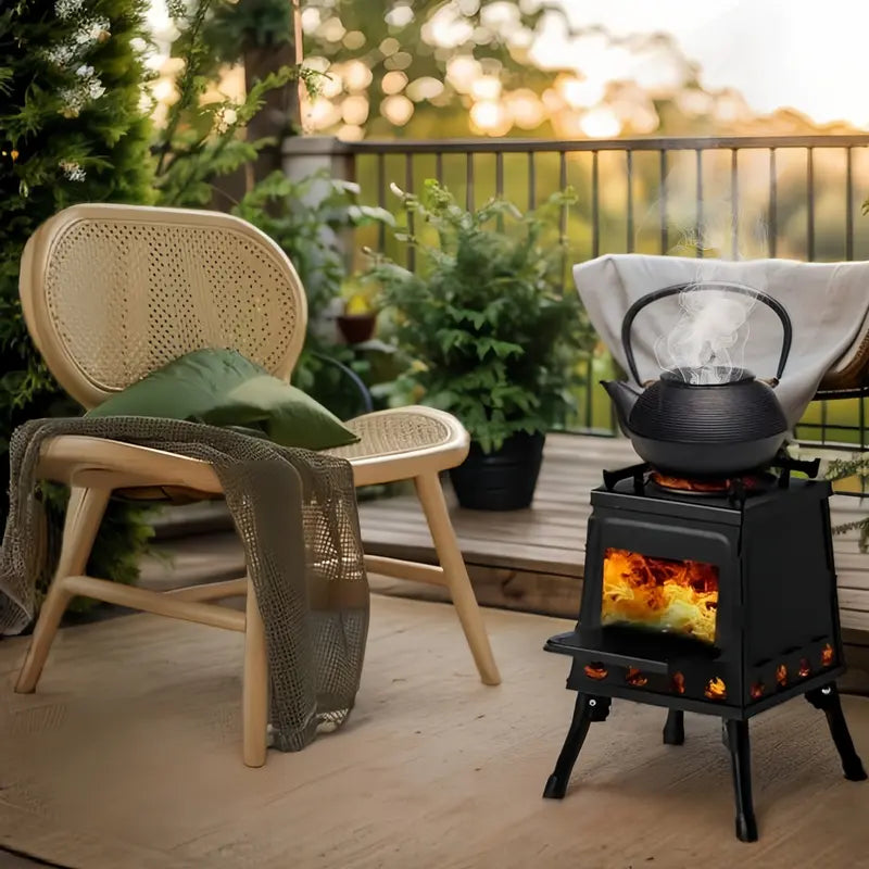 ⏳ OFFRE LIMITÉE : -50% ! 🏕️ Réchaud portable à bois de type rocket stove – 16 trous d'aération pour une circulation d'air ultra-efficace ☕