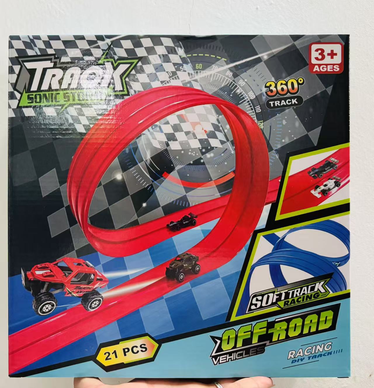 🔥 50% DE RÉDUCTION ! ✨ Circuit de Course Flexible 4m - Montage Sans Outil, Matériau Écologique, Développe la Créativité 🚗✨