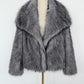 Manteau court en fausse fourrure pour femme, veste d'hiver ample et chaude