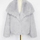 Manteau court en fausse fourrure pour femme, veste d'hiver ample et chaude