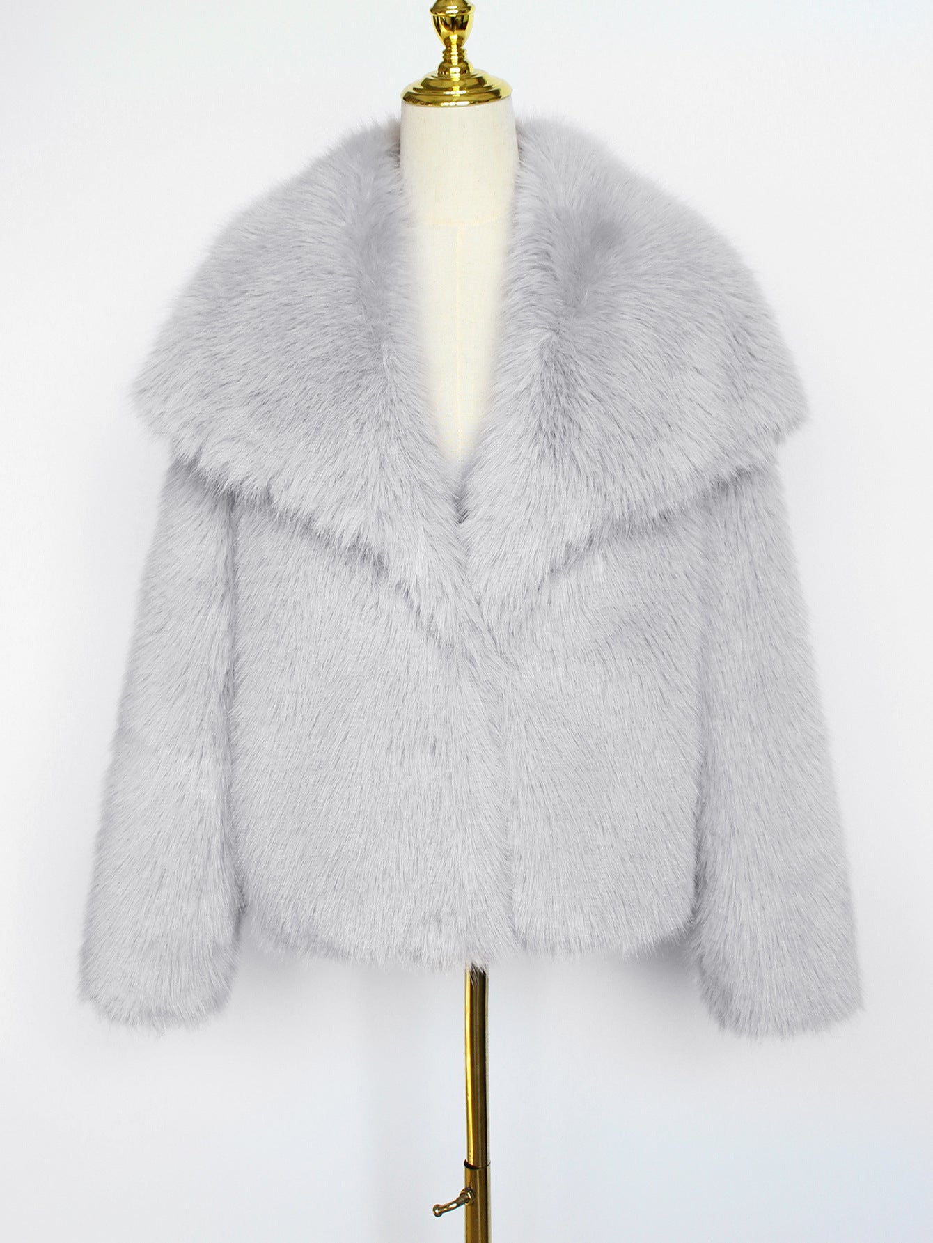 Manteau court en fausse fourrure pour femme, veste d'hiver ample et chaude