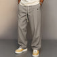 Pantalon droit ample à plis pour homme