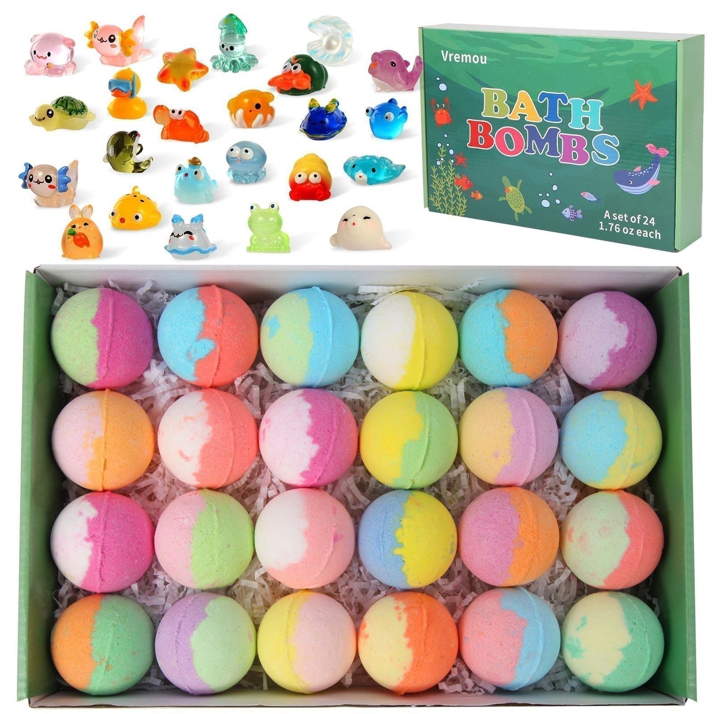 🛁 49% DE RÉDUCTION! 🌊 12 Bombes de Bain Thème Océan – 60g Chacune, Bain Moussant & Idée Cadeau Amusante pour Enfants 🎁
