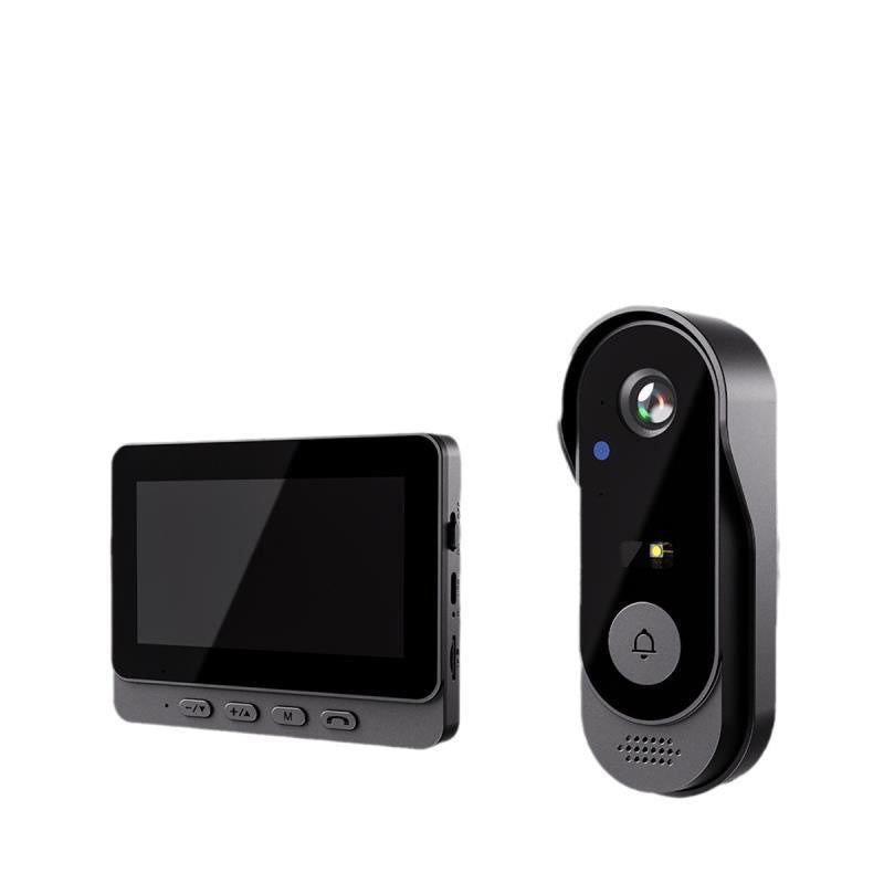 Caméra sans fil pour sonnette : 1080P, angle de 170°, écran 4,3 pouces, étanchéité IPX65 pour l'extérieur, vision nocturne