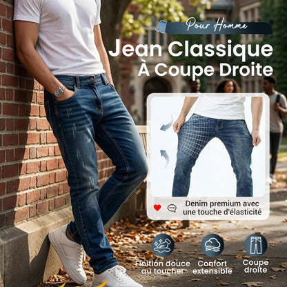 Jean classique à coupe droite pour homme