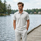 Ensemble chemise et pantalon décontracté en lin pour homme