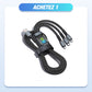 Chargement super rapide 100w, câble de données transparent 3-en-1