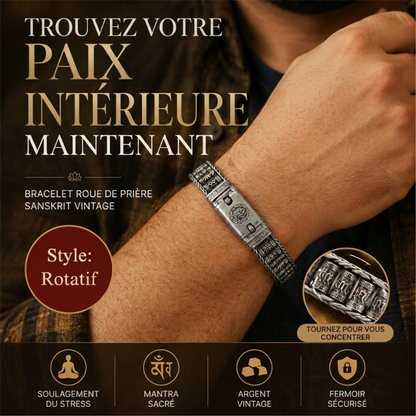 💎 50% DE RÉDUCTION ! 💎 Bracelet Roue de Prière Tibétaine – Argent 925, Porte-Bonheur & Cadeau Saint-Valentin