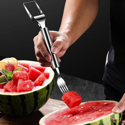 💥OFFRE EXCEPTIONNELLE : 1 + 1 gratuit🔥🍉 Préparez vos fruits sans effort✨ Coupe-fruits et fourchette 2-en-1 – pour servir des fruits rapidement et facilement ! 🍓