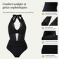 Maillot de bain pour femme avec haut dos nu et effet amincissant au niveau du ventre