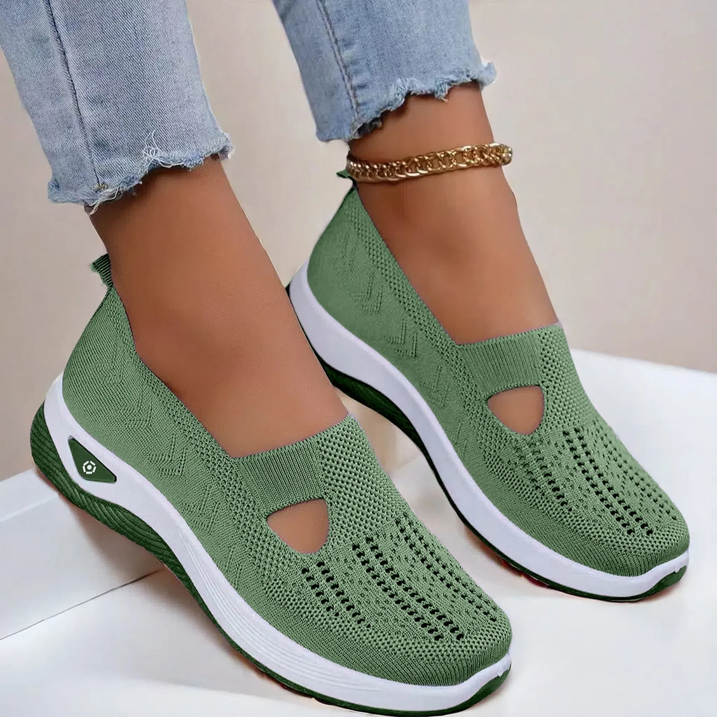 👟 60% DE RÉDUCTION! 🚶‍♀️Baskets légères et respirantes pour femme, en maille, à enfiler, unies et tendance