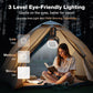 Ventilateur de camping avec trépied amovible, ventilateur rechargeable de 30 000 mAh avec lumières LED et pivot à 270°, ventilateur de camping sans fil 4 en 1