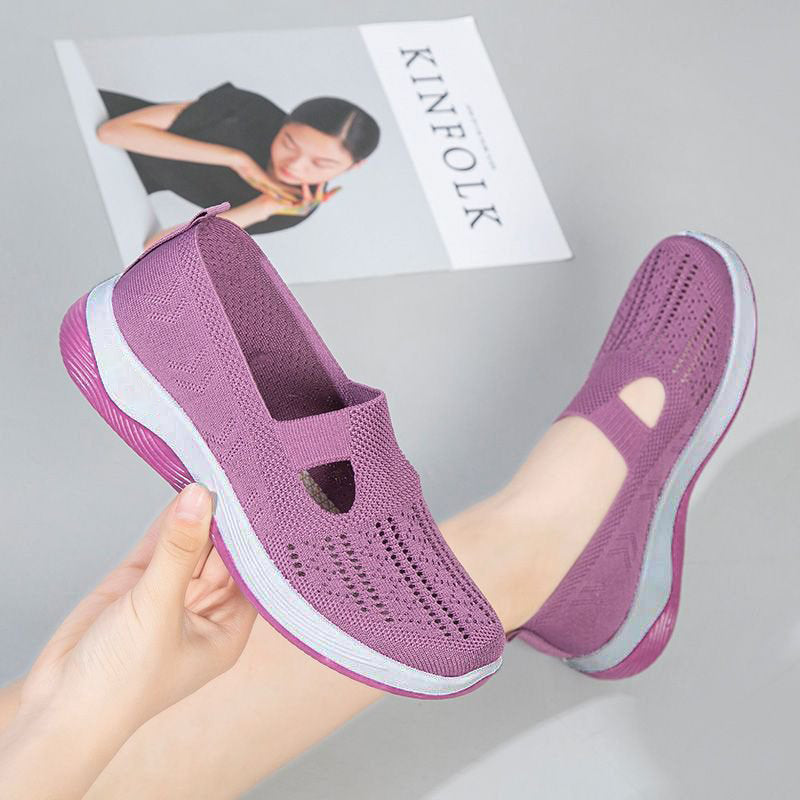 👟 60% DE RÉDUCTION! 🚶‍♀️Baskets légères et respirantes pour femme, en maille, à enfiler, unies et tendance