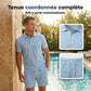 Ensemble d'été deux pièces pour homme, composé d'un polo et d'un short