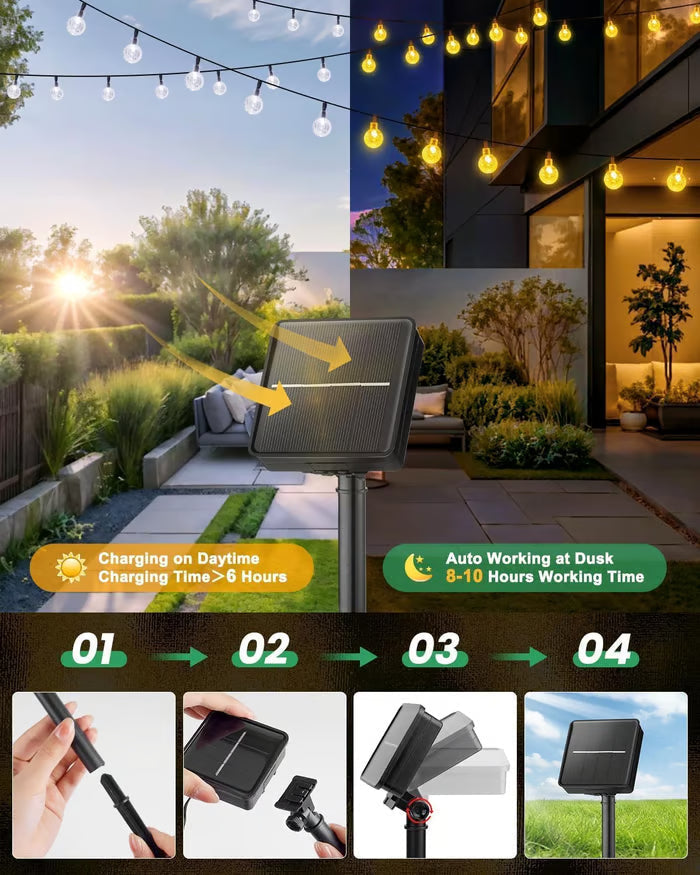 📢📢50% DE RÉDUCTION !! ⏰🎀Les meilleures décorations de Noël🎀Guirlande lumineuse extérieure LED solaire étanche