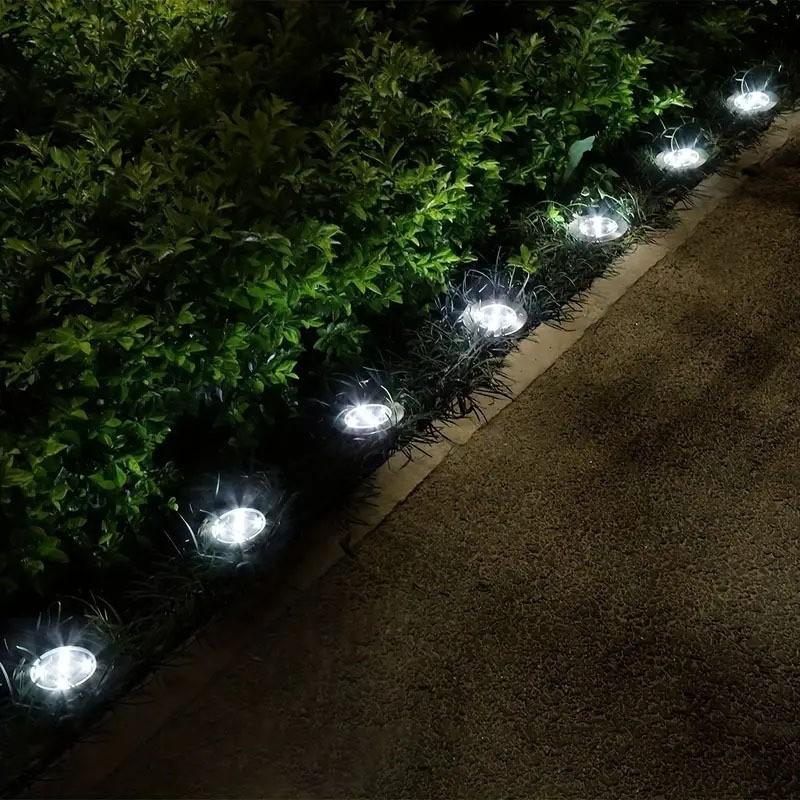 Lampe solaire d'extérieur en acier inoxydable avec 8 LED