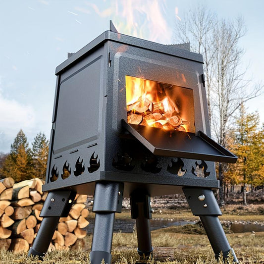 ⏳ OFFRE LIMITÉE : -50% ! 🏕️ Réchaud portable à bois de type rocket stove – 16 trous d'aération pour une circulation d'air ultra-efficace ☕