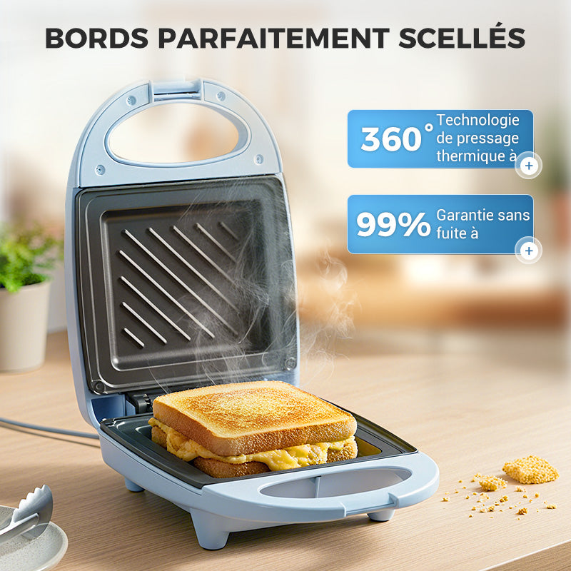 🔥 50% OFF INSTANTANÉ ! 🥪 Machine à Sandwich Multifonction - Chauffage Rapide, Design Compact Bleu/Blanc pour Cuisine et Bureau 💙⚡