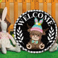 🐇 Soldes de Pâques : 50 % DE RÉDUCTION !! 💥 Panneau « Highland Cow » Panneau de bienvenue interchangeable avec aimant Chapeaux amovibles Adorables bovins à suspendre