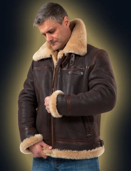 📢📢65 % de réduction !!! ✨VESTE BOMBER EN PEAU DE MOUTON