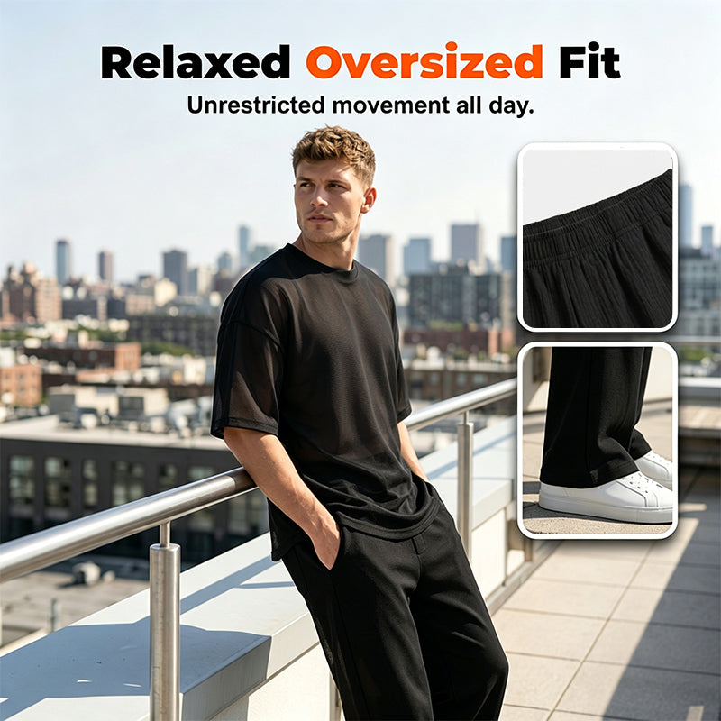 🍂Ensemble 2 pièces pour homme : t-shirt et pantalon à jambes larges🔥