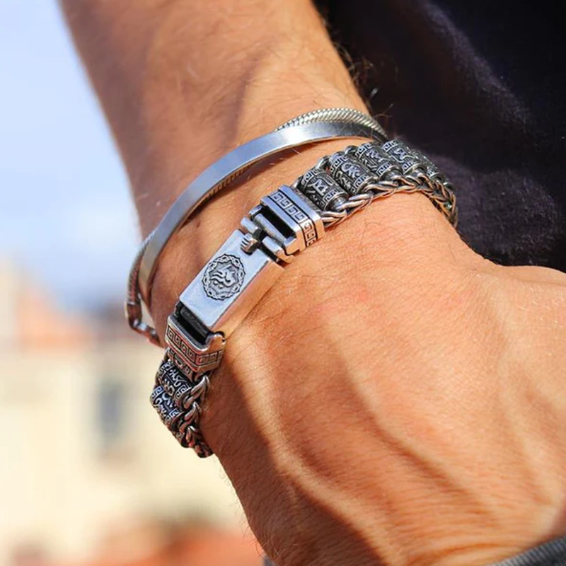 💎 50% DE RÉDUCTION ! 💎 Bracelet Roue de Prière Tibétaine – Argent 925, Porte-Bonheur & Cadeau Saint-Valentin