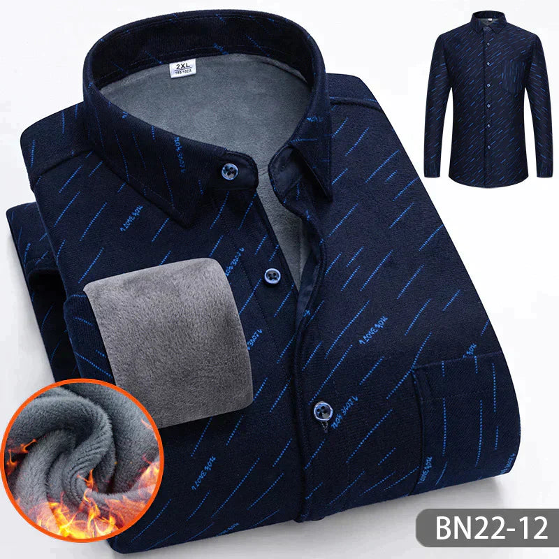 Chemise à rayures d'hiver d'automne en épaissis pour les hommes