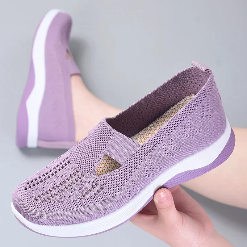 👟 60% DE RÉDUCTION! 🚶‍♀️Baskets légères et respirantes pour femme, en maille, à enfiler, unies et tendance