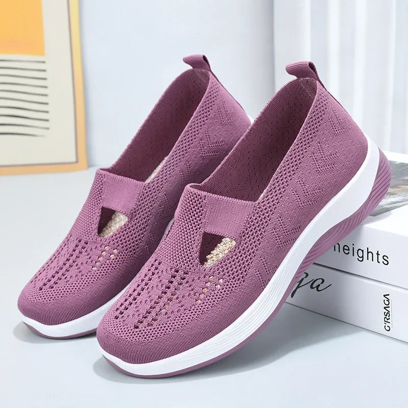 👟 60% DE RÉDUCTION! 🚶‍♀️Baskets légères et respirantes pour femme, en maille, à enfiler, unies et tendance