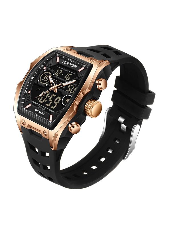 Montre numérique pour homme, montre numérique sportive décontractée avec cadran lumineux et mode alarme