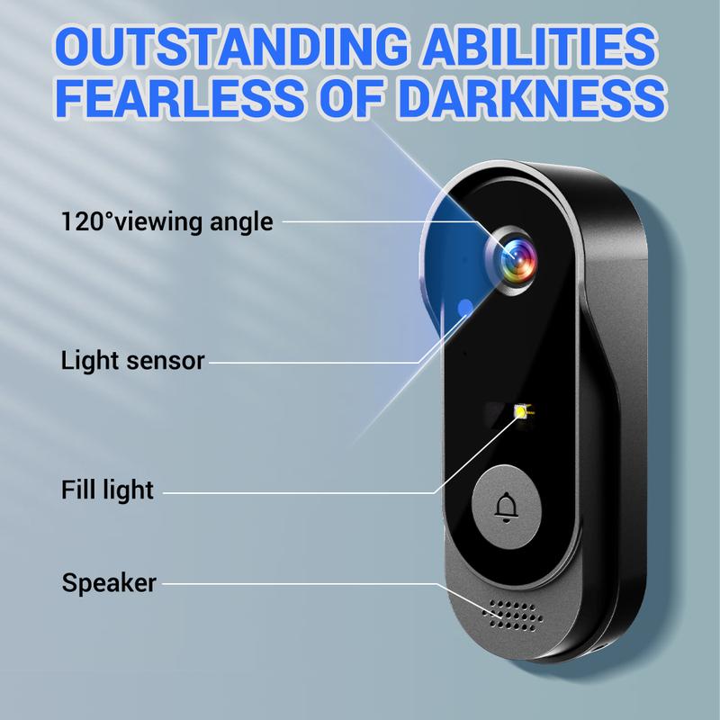 Caméra sans fil pour sonnette : 1080P, angle de 170°, écran 4,3 pouces, étanchéité IPX65 pour l'extérieur, vision nocturne