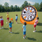 Cible de fléchettes gonflable en forme de ballon de football, cible géante, livrée avec 2 ballons de football et une pompe à air, s'installe en 3 minutes, idéale pour les grands jeux dans le jardin