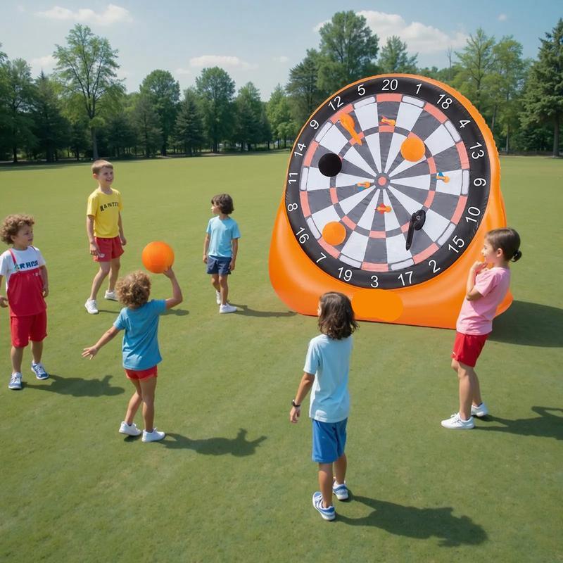 Cible de fléchettes gonflable en forme de ballon de football, cible géante, livrée avec 2 ballons de football et une pompe à air, s'installe en 3 minutes, idéale pour les grands jeux dans le jardin