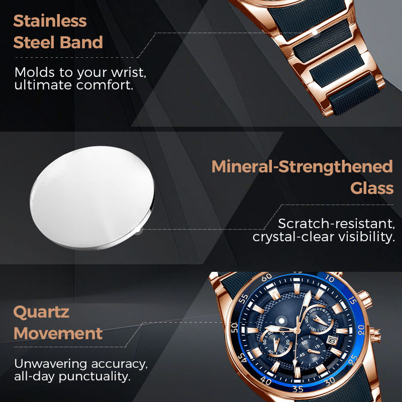 💎Montre à quartz multifonction de luxe pour homme