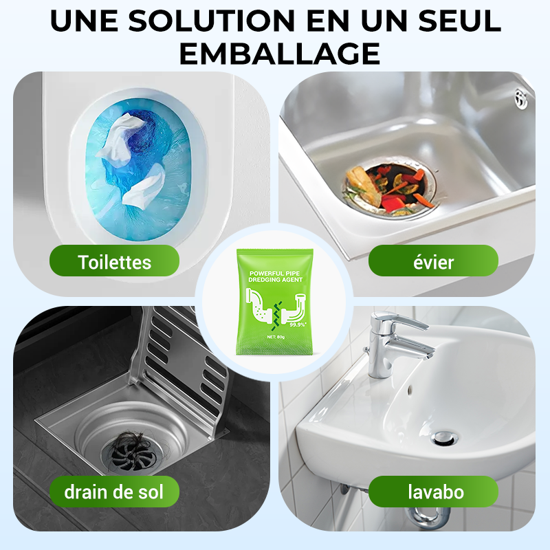 💎 Achetez 1, Obtenez 1 Gratuit ! 💎 Poudre Puissante pour le Curage des Tuyaux – Débouche Canalisations, Élimine Graisses & Odeurs en 15 Min ⚗️🚰