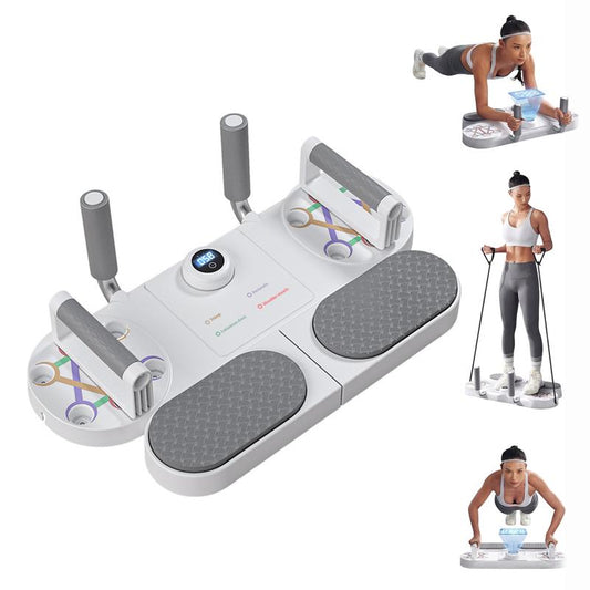 💎 50% DE RÉDUCTION ! 💎 Planche de Fitness Multifonctionnelle – Entraînement Complet, Base Antidérapante & Portable (Blanc/Noir) 💪✈️