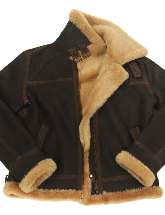 📢📢65 % de réduction !!! ✨VESTE BOMBER EN PEAU DE MOUTON