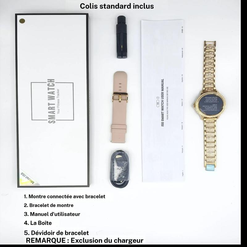 Montre connectée tendance pour femmes, montre numérique à grand écran HD de 1,32 pouces