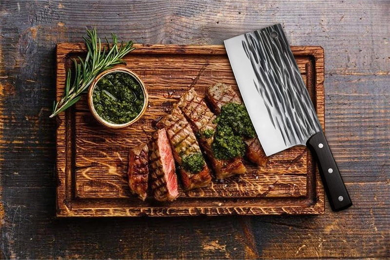 🥩hachoir serbe fait main avec lame en acier à haute teneur en carbone pleine soie